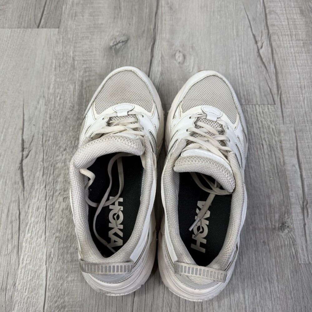 HOKA ONE ONE U Clifton L Embroidery Athletic Running Shoe M9/W10 White leather S - Picture 6 of 10